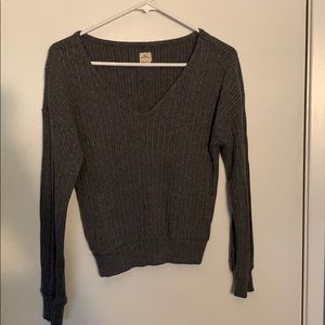 O’neill Lightweight grey ribbed VNeck sweater